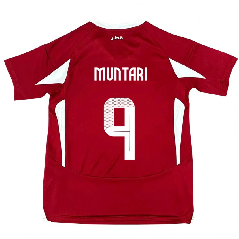 Danxen Dame Qatar Mohammed Muntari #9 Rød Hjemmetrøye Drakt Trøye 24-26 Skjorter T-Skjorte
