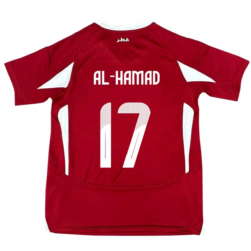 Danxen Dame Qatar Jassem Al-Hamad #17 Rød Hjemmetrøye Drakt Trøye 24-26 Skjorter T-Skjorte