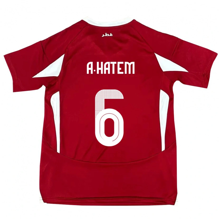 Danxen Dame Qatar Abdulaziz Hatem #6 Rød Hjemmetrøye Drakt Trøye 24-26 Skjorter T-Skjorte