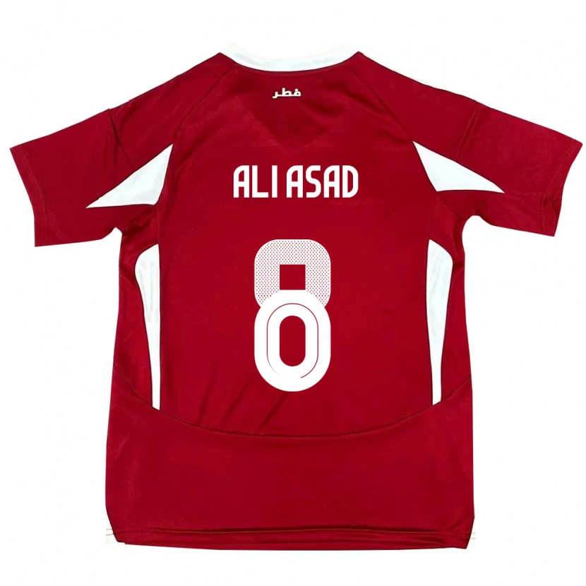 Danxen Dame Qatar Ali Asad #8 Rød Hjemmetrøye Drakt Trøye 24-26 Skjorter T-Skjorte