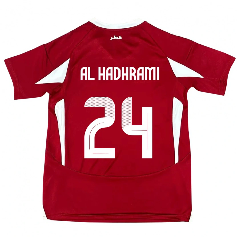 Danxen Dame Qatar Naif Abdulraheem Al Hadhrami #24 Rød Hjemmetrøye Drakt Trøye 24-26 Skjorter T-Skjorte