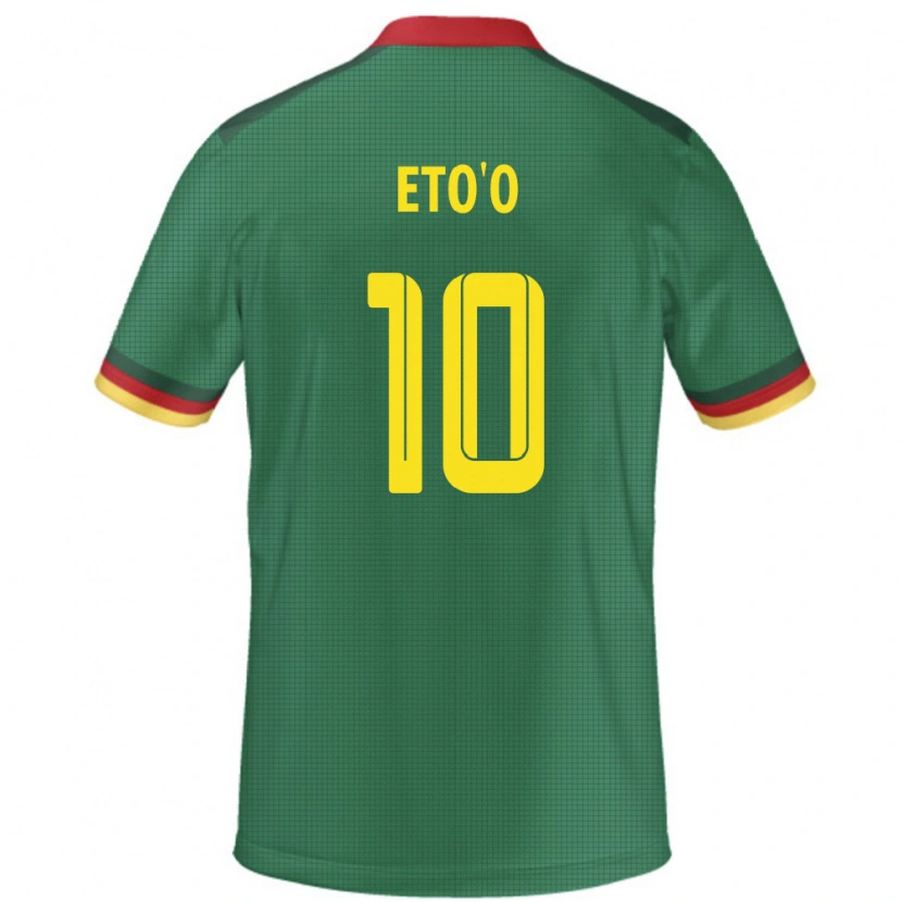 Danxen Dame Kamerun Etienne Eto'o #10 Grønn Hjemmetrøye Drakt Trøye 24-26 Skjorter T-Skjorte