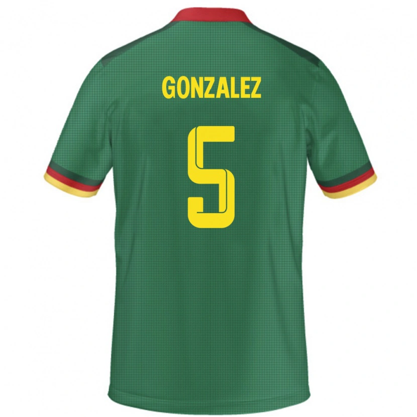 Danxen Dame Kamerun Oumar Gonzalez #5 Grønn Hjemmetrøye Drakt Trøye 24-26 Skjorter T-Skjorte