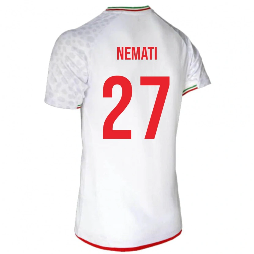 Danxen Dame Iran Ali Nemati #27 Hvit Hjemmetrøye Drakt Trøye 24-26 Skjorter T-Skjorte