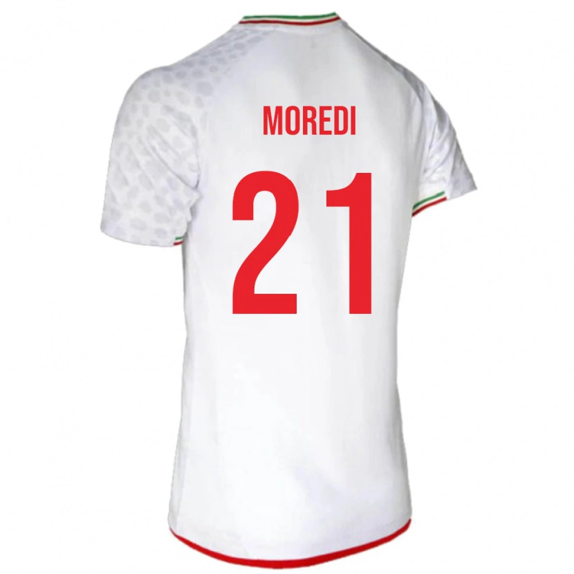 Danxen Dame Iran Abolfazl Moredi #21 Hvit Hjemmetrøye Drakt Trøye 24-26 Skjorter T-Skjorte