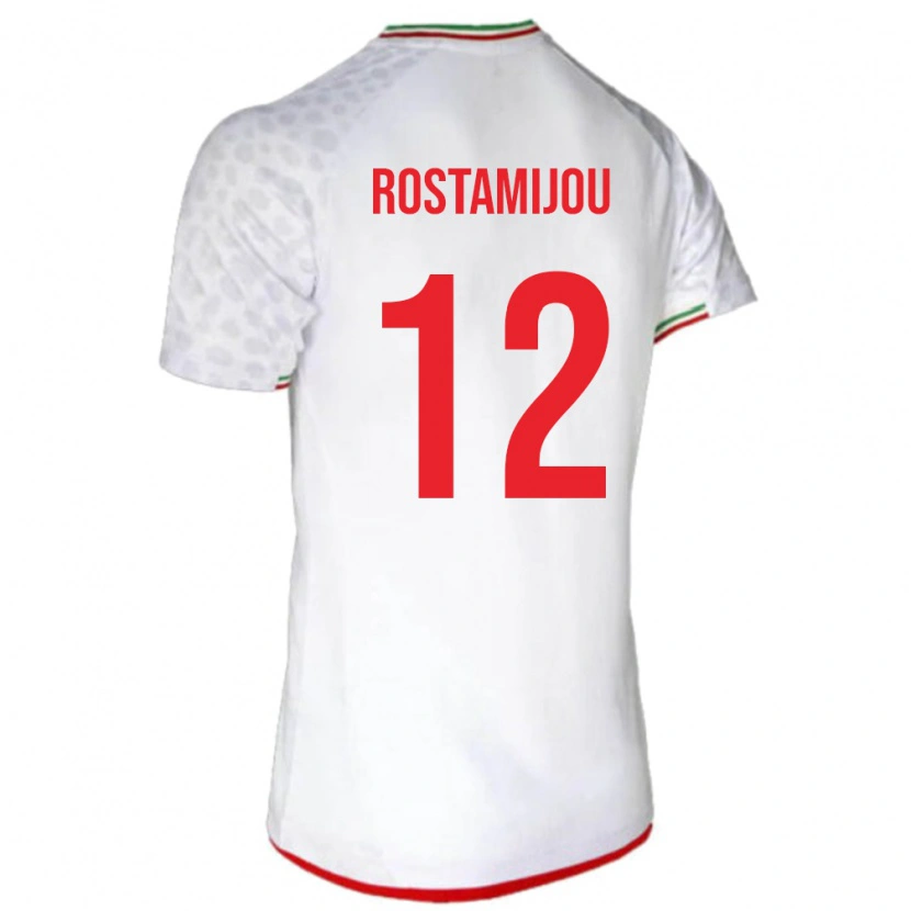Danxen Dame Iran Alireza Rostamijou #12 Hvit Hjemmetrøye Drakt Trøye 24-26 Skjorter T-Skjorte