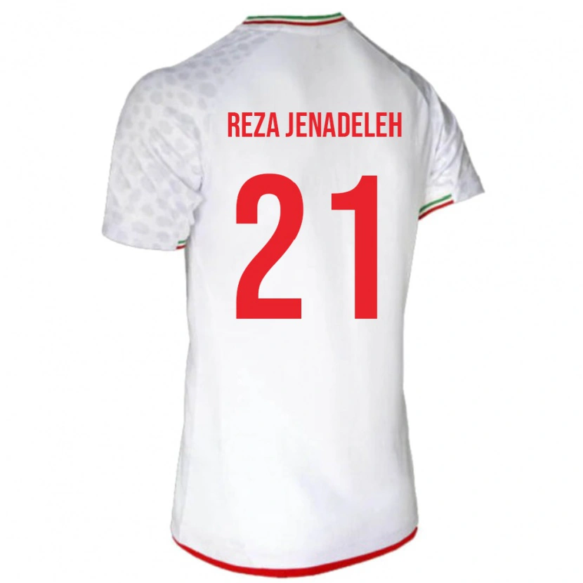 Danxen Dame Iran Ahmad Reza Jenadeleh #21 Hvit Hjemmetrøye Drakt Trøye 24-26 Skjorter T-Skjorte