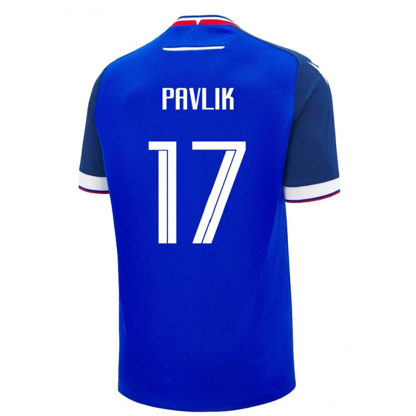 Danxen Dame Slovakia Samuel Pavlik #17 Blå Hjemmetrøye Drakt Trøye 24-26 Skjorter T-Skjorte