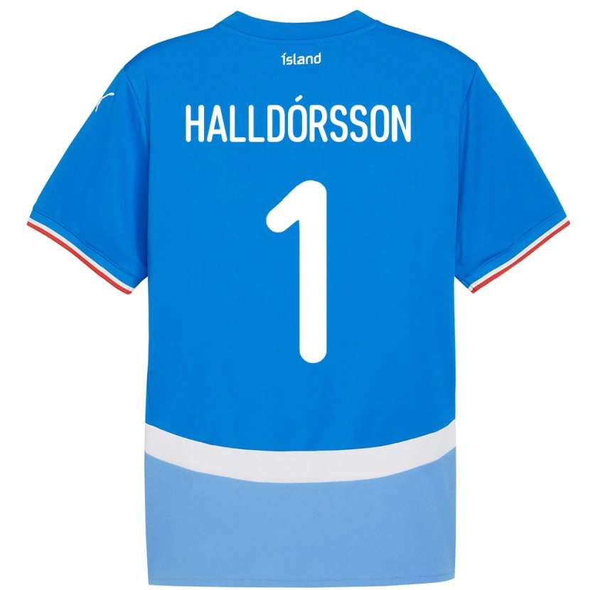 Danxen Dame Island Elmar Ágúst Halldórsson #1 Blå Hjemmetrøye Drakt Trøye 24-26 Skjorter T-Skjorte