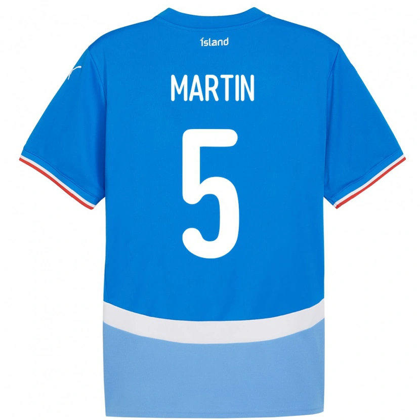 Danxen Dame Island Markús Andri Daníelsson Martin #5 Blå Hjemmetrøye Drakt Trøye 24-26 Skjorter T-Skjorte