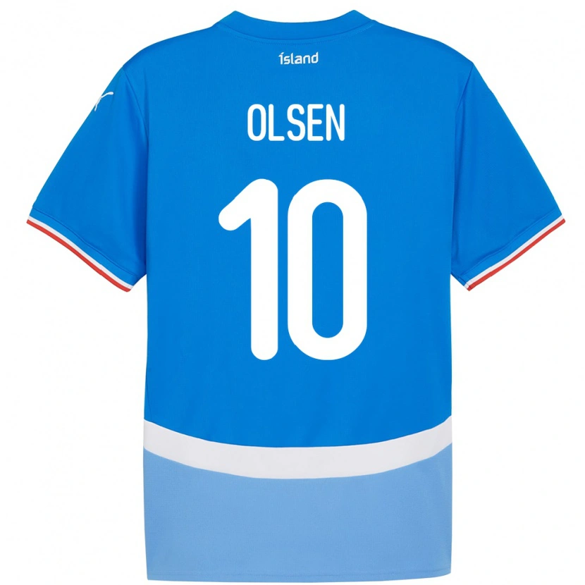 Danxen Dame Island Gunnar Olsen #10 Blå Hjemmetrøye Drakt Trøye 24-26 Skjorter T-Skjorte