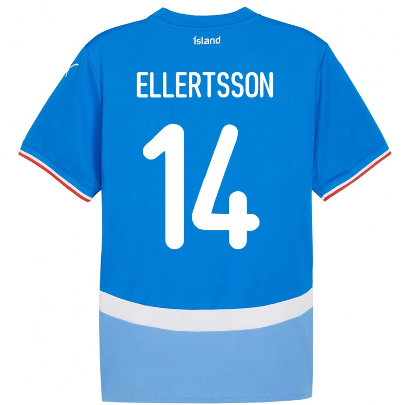 Danxen Dame Island Styrmir Jóhann Ellertsson #14 Blå Hjemmetrøye Drakt Trøye 24-26 Skjorter T-Skjorte