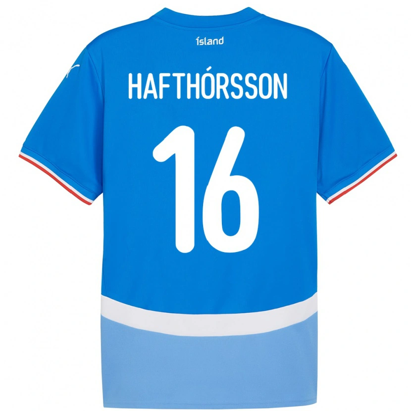 Danxen Dame Island Gestur Alexander Hafthórsson #16 Blå Hjemmetrøye Drakt Trøye 24-26 Skjorter T-Skjorte