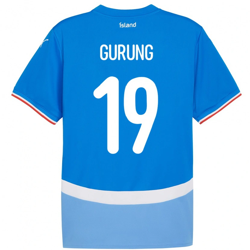 Danxen Dame Island Karan Gurung #19 Blå Hjemmetrøye Drakt Trøye 24-26 Skjorter T-Skjorte