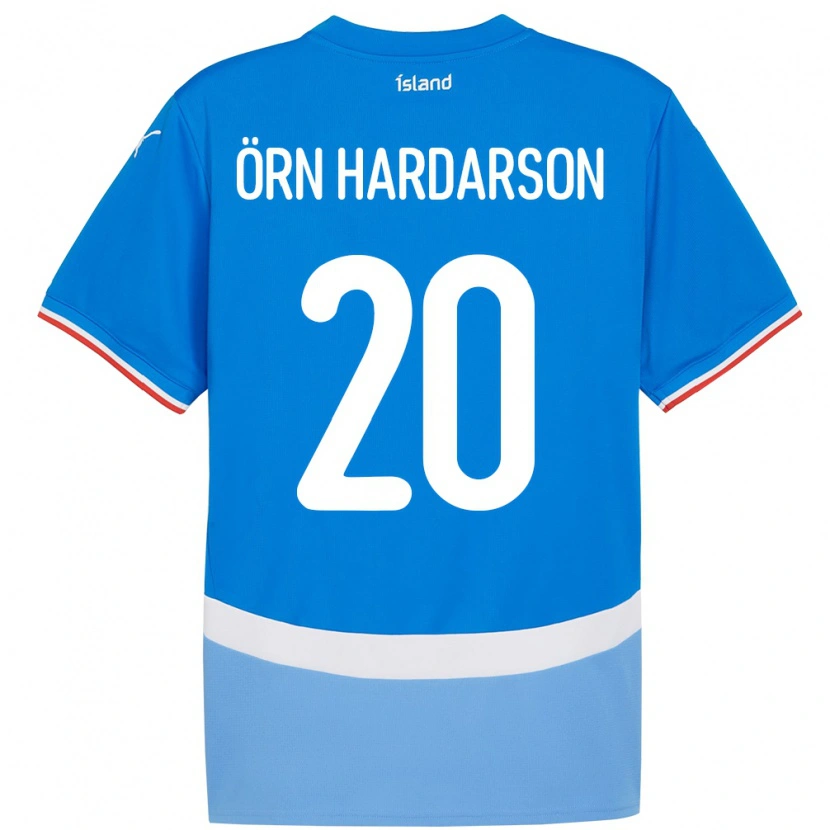 Danxen Dame Island Sesar Örn Hardarson #20 Blå Hjemmetrøye Drakt Trøye 24-26 Skjorter T-Skjorte