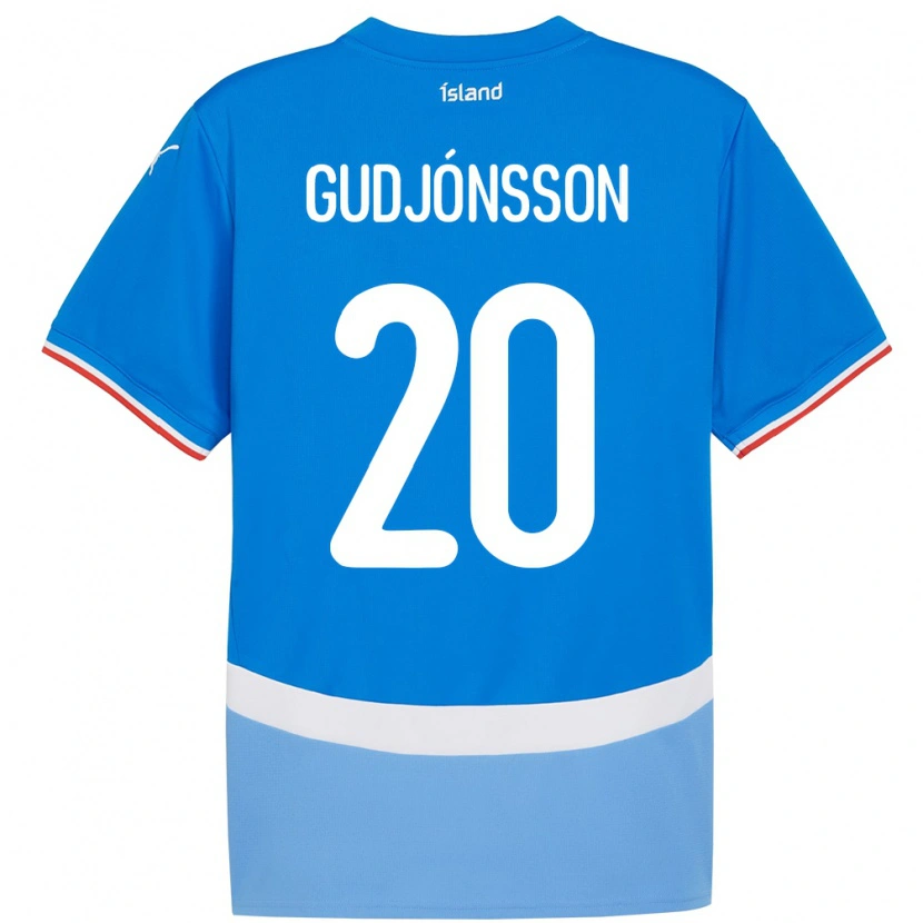 Danxen Dame Island Alexander Máni Gudjónsson #20 Blå Hjemmetrøye Drakt Trøye 24-26 Skjorter T-Skjorte