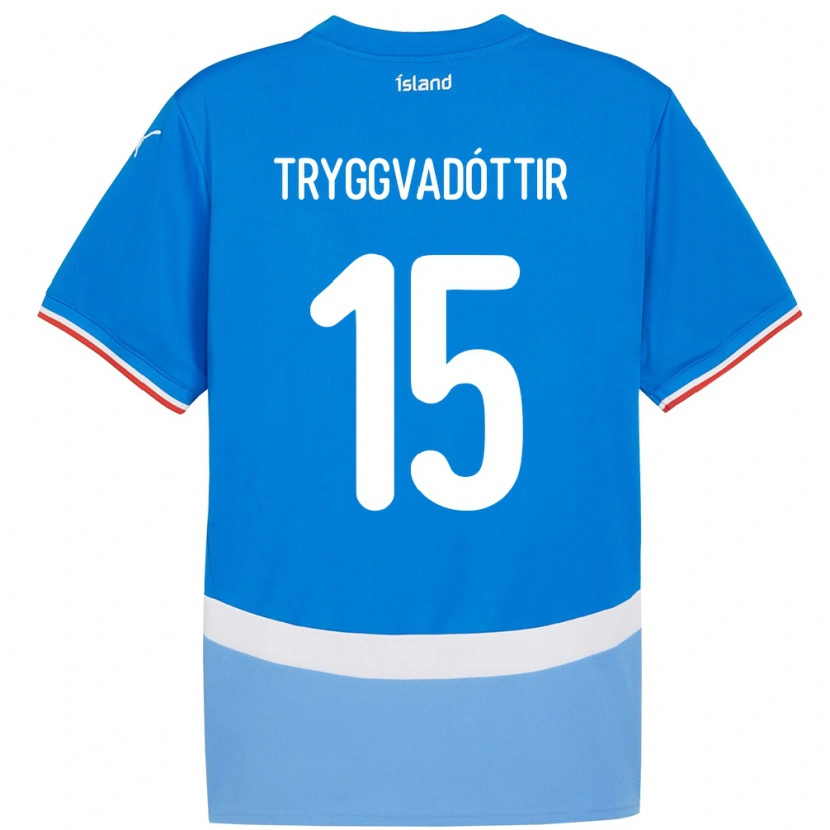 Danxen Dame Island Katla Tryggvadóttir #15 Blå Hjemmetrøye Drakt Trøye 24-26 Skjorter T-Skjorte