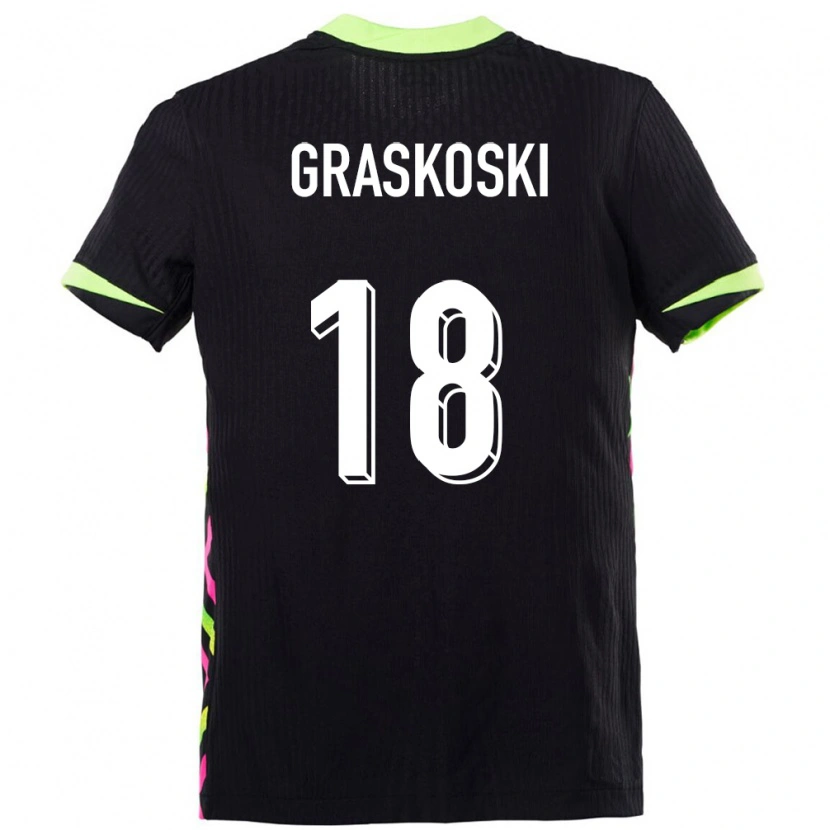 Danxen Dame Australia Daniel Graskoski #18 Mørkeblå Bortetrøye Drakt Trøye 24-26 Skjorter T-Skjorte