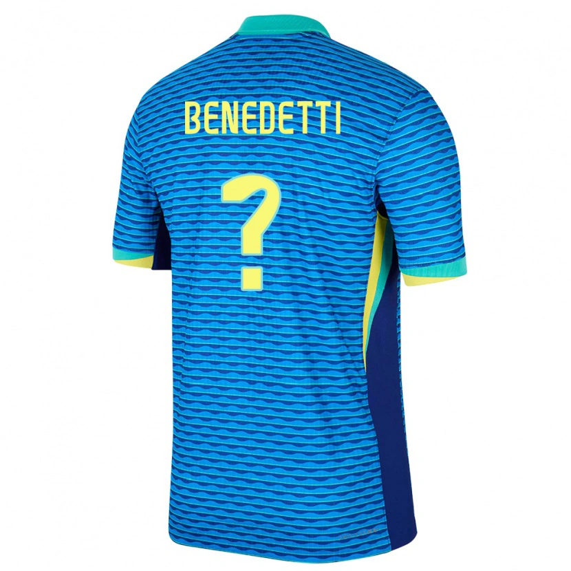 Danxen Dame Brasil Luis Benedetti #0 Blå Bortetrøye Drakt Trøye 24-26 Skjorter T-Skjorte