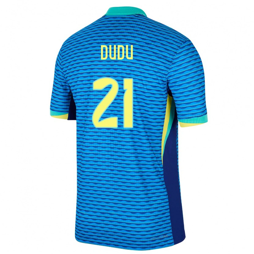 Danxen Dame Brasil Dudu #21 Blå Bortetrøye Drakt Trøye 24-26 Skjorter T-Skjorte