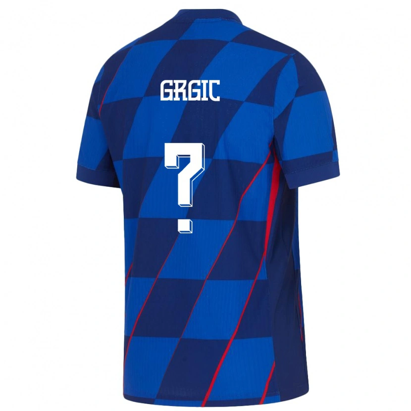 Danxen Dame Kroatia Ante Grgic #0 Blå Bortetrøye Drakt Trøye 24-26 Skjorter T-Skjorte