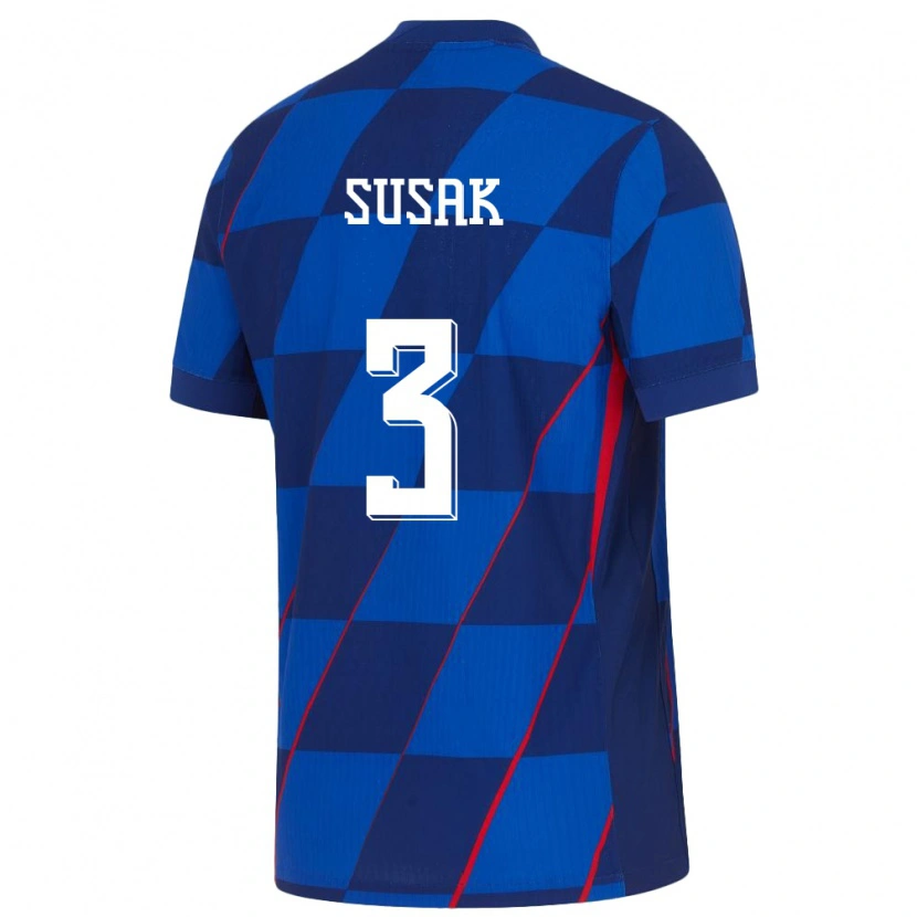 Danxen Dame Kroatia Ante Susak #3 Blå Bortetrøye Drakt Trøye 24-26 Skjorter T-Skjorte