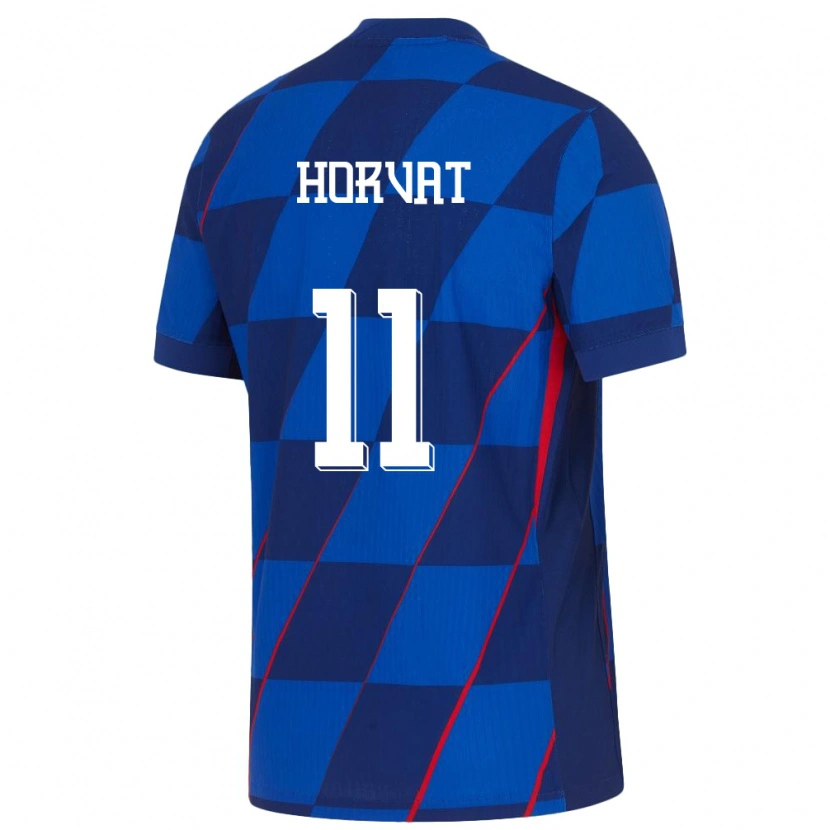Danxen Dame Kroatia Patrik Horvat #11 Blå Bortetrøye Drakt Trøye 24-26 Skjorter T-Skjorte