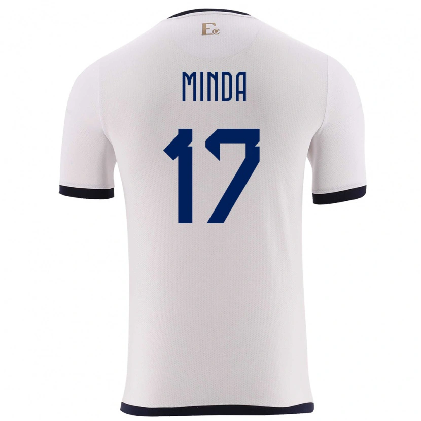 Danxen Dame Ecuador Alan Minda #17 Hvit Bortetrøye Drakt Trøye 24-26 Skjorter T-Skjorte