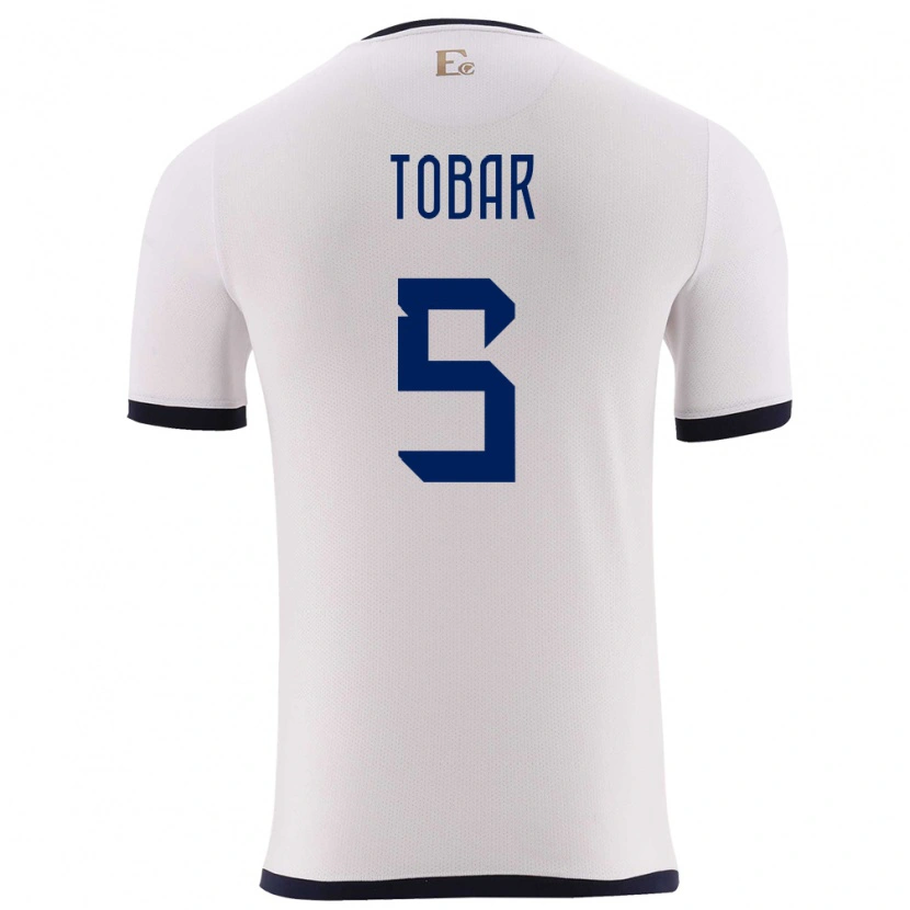 Danxen Dame Ecuador Bolívar Tobar #5 Hvit Bortetrøye Drakt Trøye 24-26 Skjorter T-Skjorte