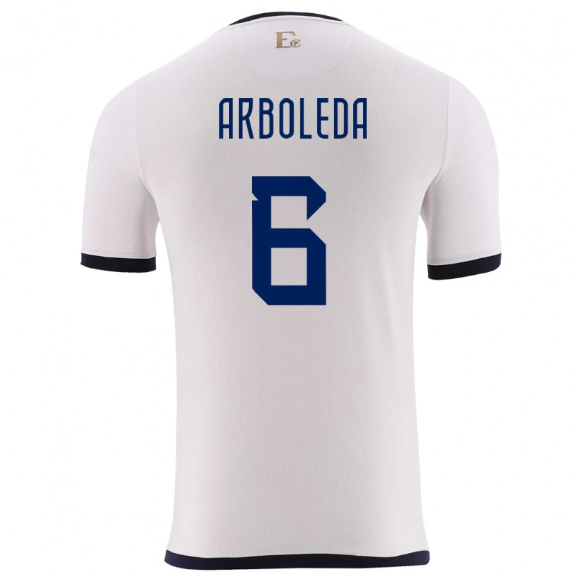 Danxen Dame Ecuador Edu Arboleda #6 Hvit Bortetrøye Drakt Trøye 24-26 Skjorter T-Skjorte