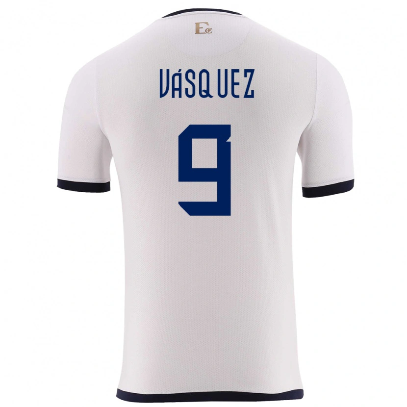 Danxen Dame Ecuador Yandri Vásquez #9 Hvit Bortetrøye Drakt Trøye 24-26 Skjorter T-Skjorte