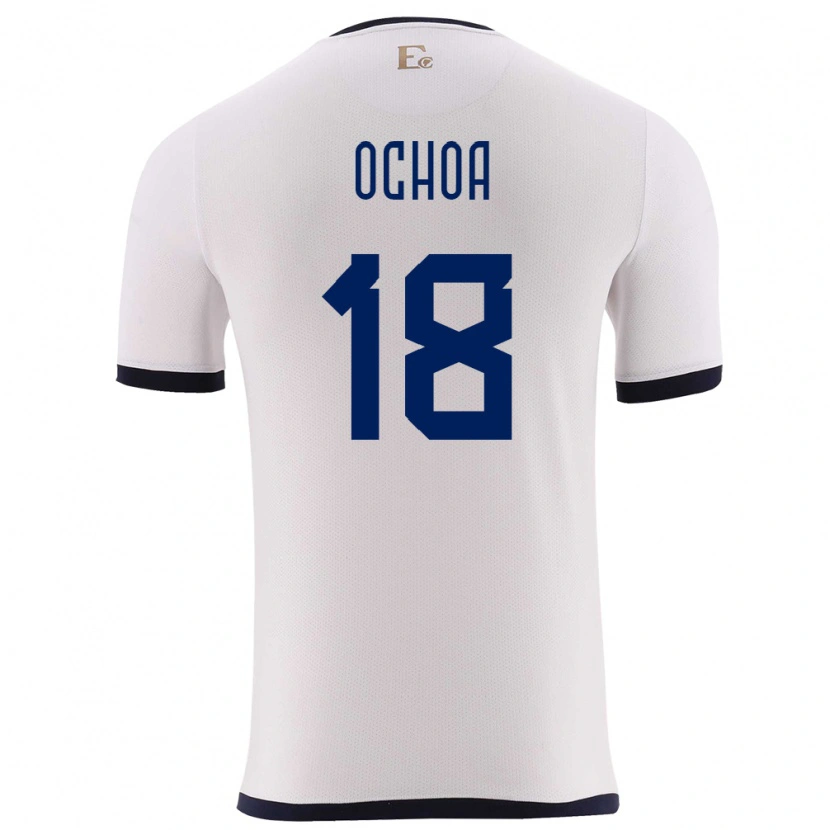 Danxen Dame Ecuador Youri Ochoa #18 Hvit Bortetrøye Drakt Trøye 24-26 Skjorter T-Skjorte