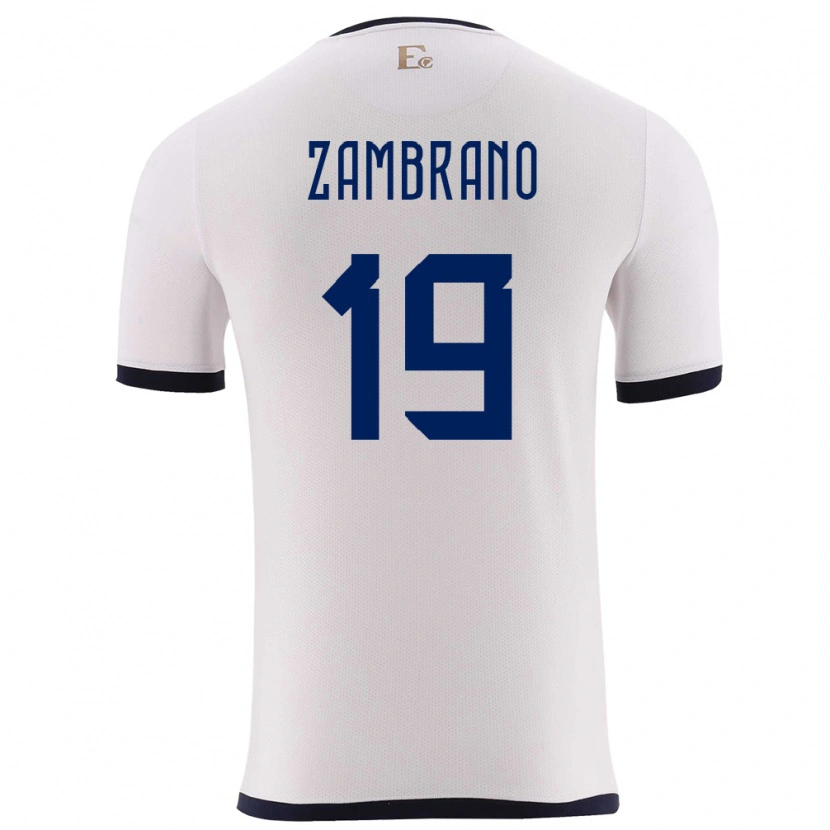 Danxen Dame Ecuador Cristhoper Zambrano #19 Hvit Bortetrøye Drakt Trøye 24-26 Skjorter T-Skjorte