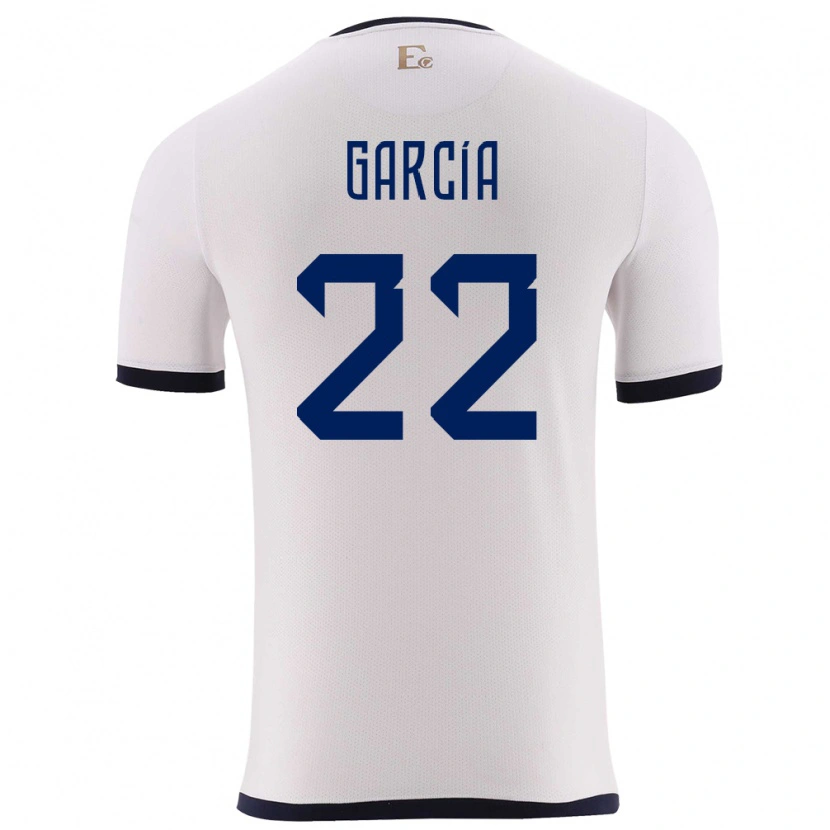 Danxen Dame Ecuador Jostin García #22 Hvit Bortetrøye Drakt Trøye 24-26 Skjorter T-Skjorte