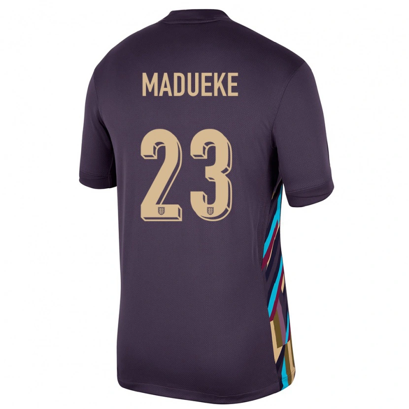 Danxen Dame England Noni Madueke #23 Mørk Rosin Bortetrøye Drakt Trøye 24-26 Skjorter T-Skjorte
