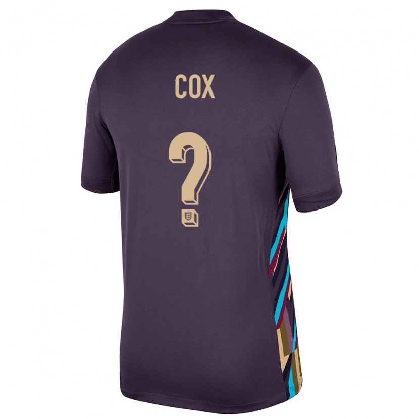 Danxen Dame England Matthew Cox #0 Mørk Rosin Bortetrøye Drakt Trøye 24-26 Skjorter T-Skjorte