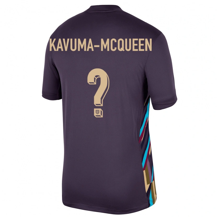 Danxen Dame England Ryan Kavuma-Mcqueen #0 Mørk Rosin Bortetrøye Drakt Trøye 24-26 Skjorter T-Skjorte
