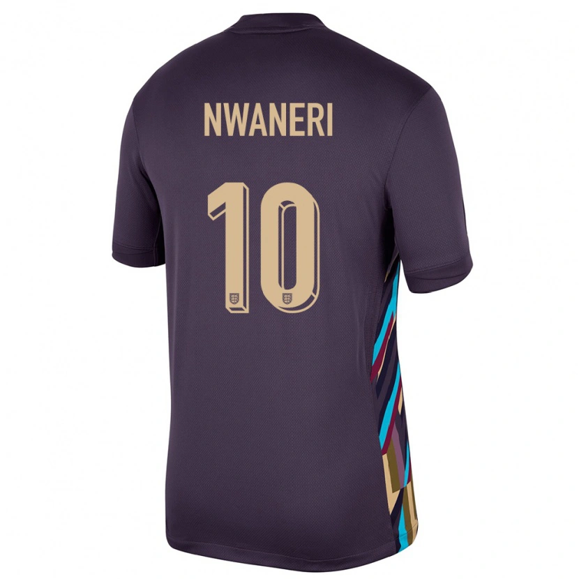 Danxen Dame England Ethan Nwaneri #10 Mørk Rosin Bortetrøye Drakt Trøye 24-26 Skjorter T-Skjorte
