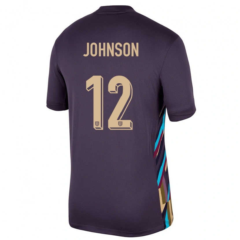 Danxen Dame England Joe Johnson #12 Mørk Rosin Bortetrøye Drakt Trøye 24-26 Skjorter T-Skjorte