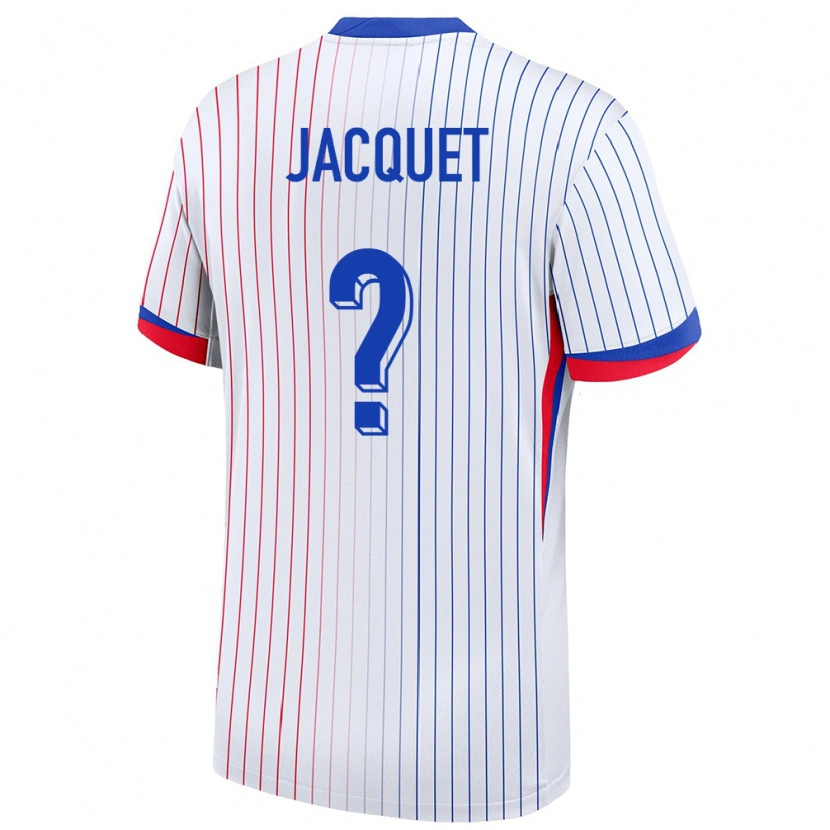 Danxen Dame Frankrike Jérémy Jacquet #0 Hvit Bortetrøye Drakt Trøye 24-26 Skjorter T-Skjorte