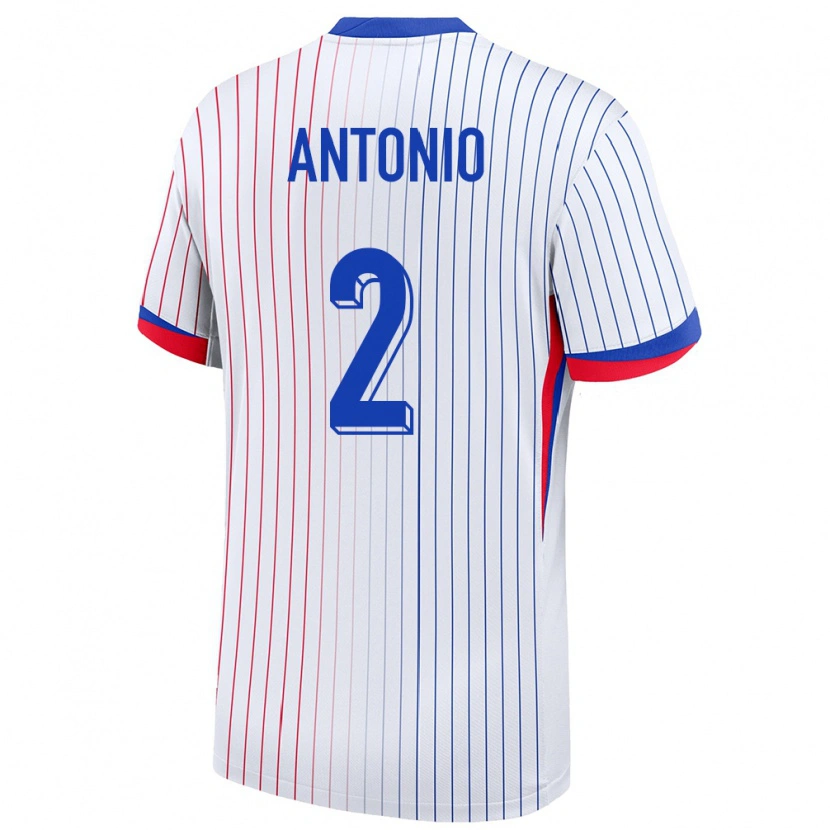 Danxen Dame Frankrike Kyllian Antonio #2 Hvit Bortetrøye Drakt Trøye 24-26 Skjorter T-Skjorte