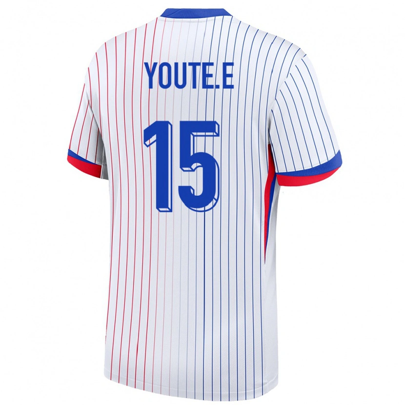Danxen Dame Frankrike Étienne Youté Kinkoué #15 Hvit Bortetrøye Drakt Trøye 24-26 Skjorter T-Skjorte