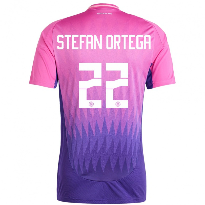 Danxen Dame Tyskland Stefan Ortega #22 Rosa Lilla Bortetrøye Drakt Trøye 24-26 Skjorter T-Skjorte