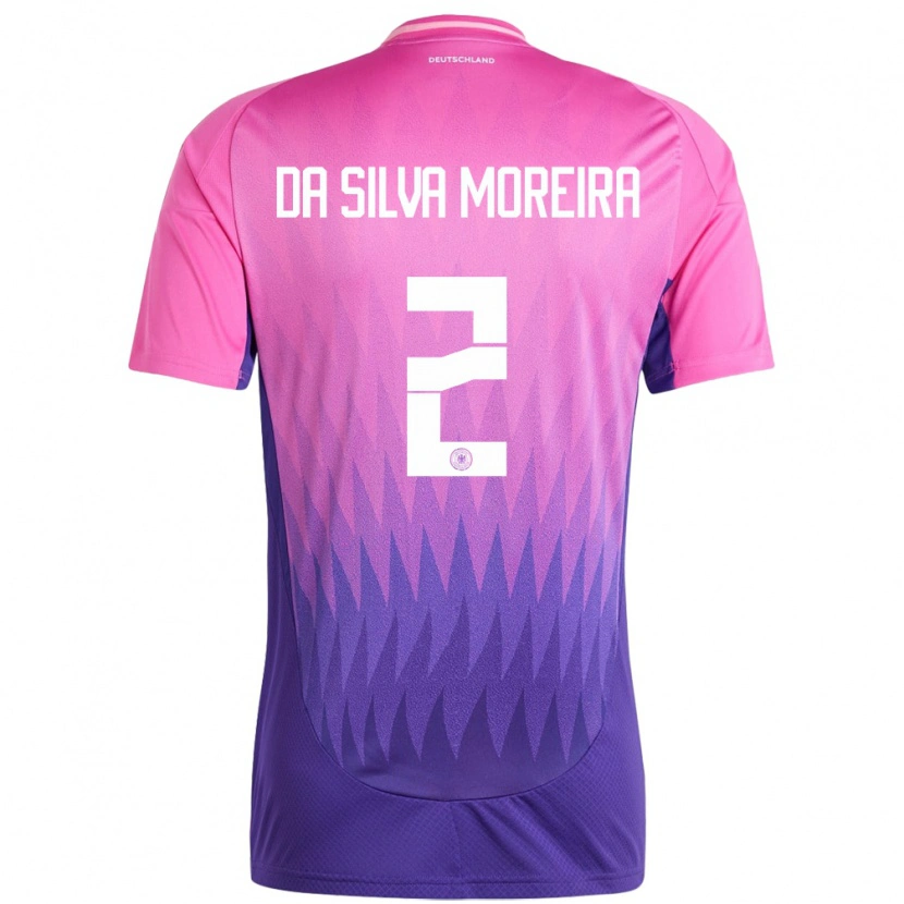 Danxen Dame Tyskland Eric Da Silva Moreira #2 Rosa Lilla Bortetrøye Drakt Trøye 24-26 Skjorter T-Skjorte