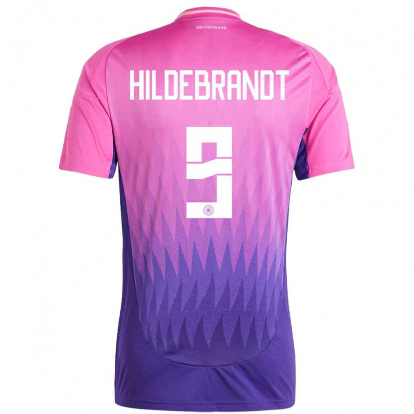 Danxen Dame Tyskland Niklas Hildebrandt #9 Rosa Lilla Bortetrøye Drakt Trøye 24-26 Skjorter T-Skjorte