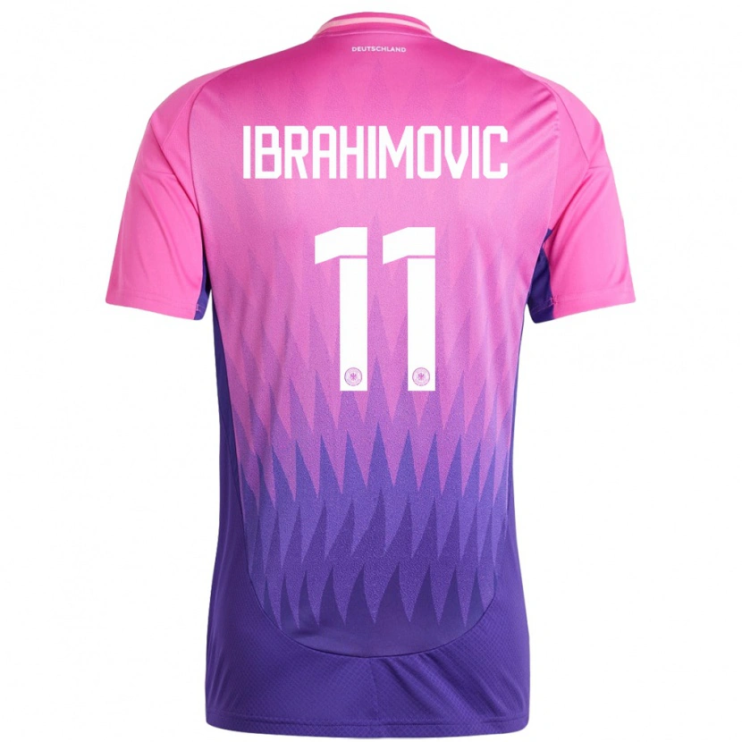 Danxen Dame Tyskland Arijon Ibrahimovic #11 Rosa Lilla Bortetrøye Drakt Trøye 24-26 Skjorter T-Skjorte