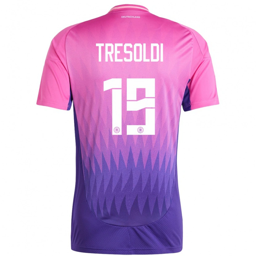 Danxen Dame Tyskland Nicolò Tresoldi #19 Rosa Lilla Bortetrøye Drakt Trøye 24-26 Skjorter T-Skjorte