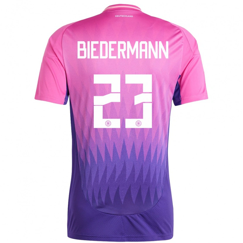 Danxen Dame Tyskland Nico Biedermann #23 Rosa Lilla Bortetrøye Drakt Trøye 24-26 Skjorter T-Skjorte