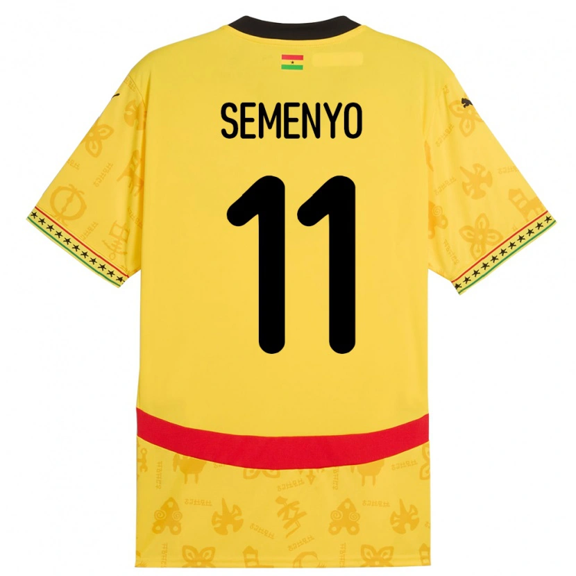 Danxen Dame Ghana Antoine Semenyo #11 Gul Bortetrøye Drakt Trøye 24-26 Skjorter T-Skjorte