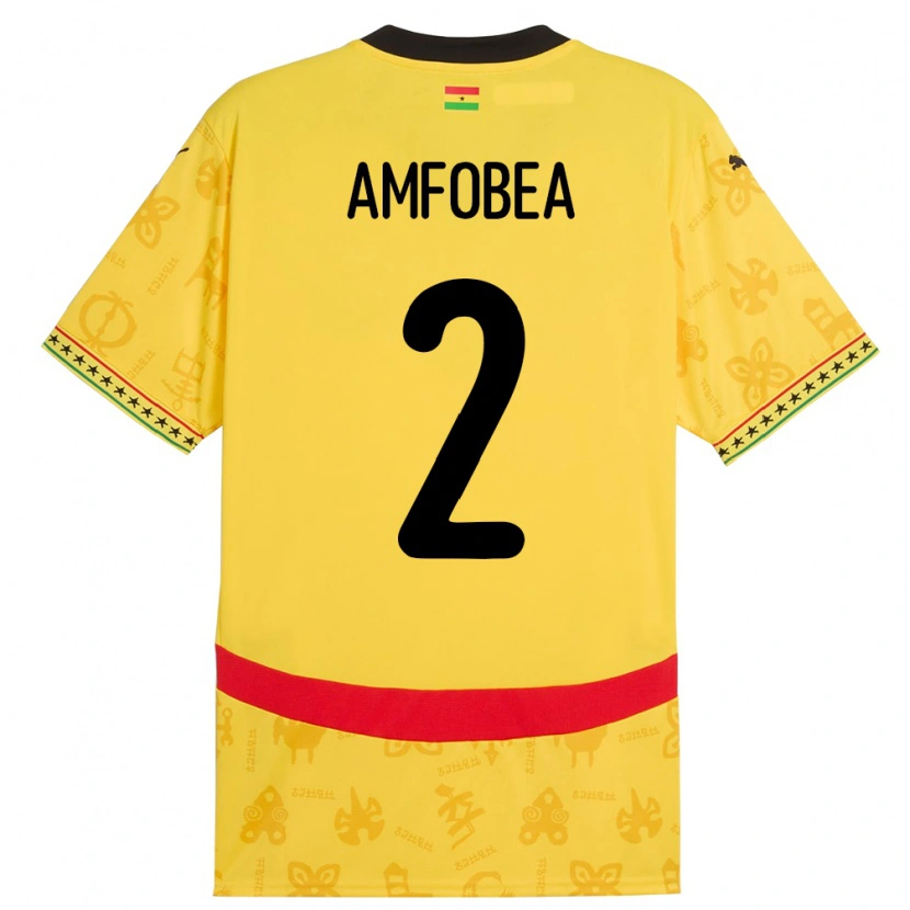 Danxen Dame Ghana Gladys Amfobea #2 Gul Bortetrøye Drakt Trøye 24-26 Skjorter T-Skjorte